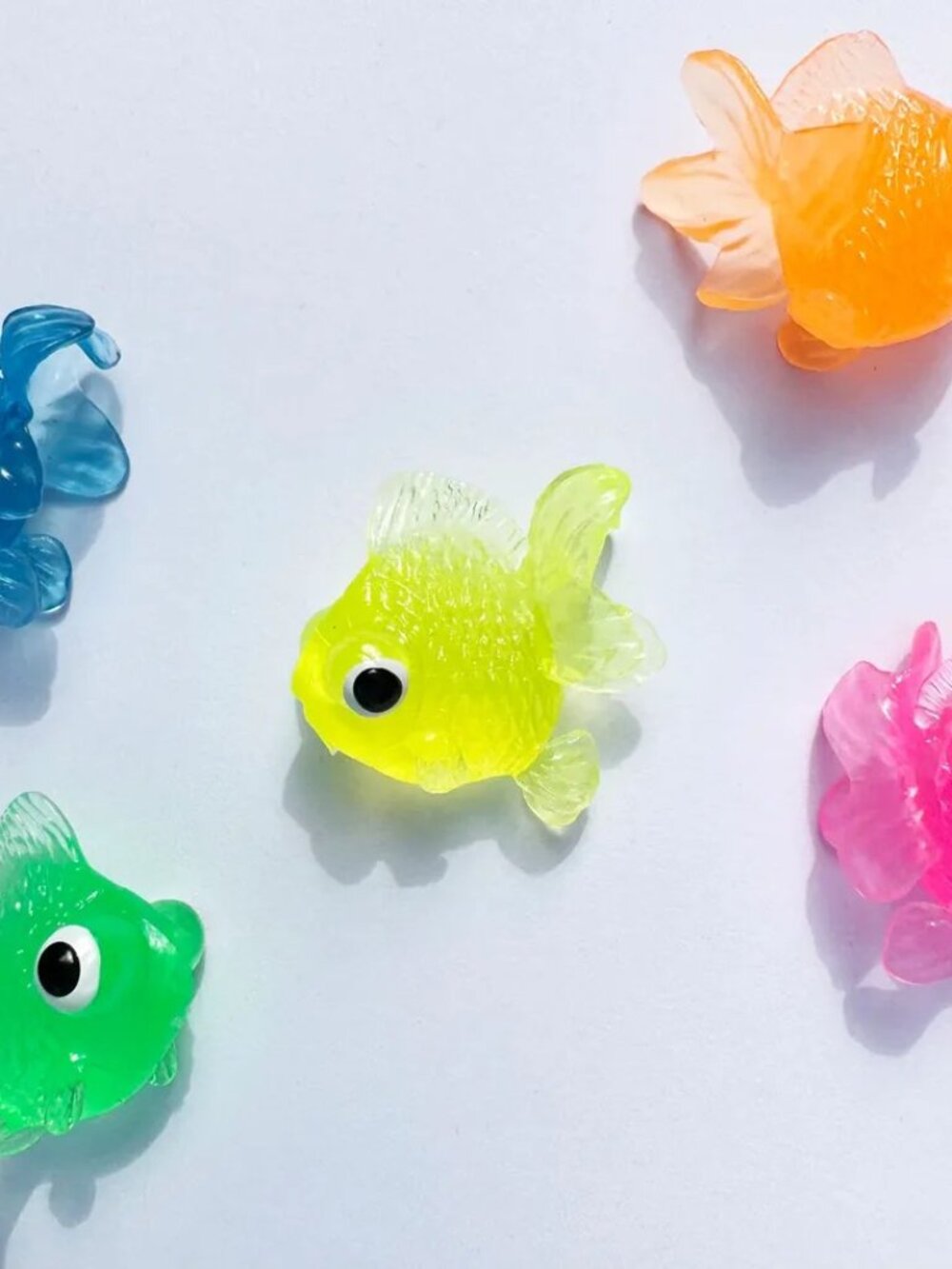 Cute 1.1 Inch Size Neon Goldfish Figures Set of 20